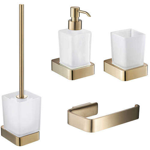 JTP Hix Bathroom Accessories Pack 6 (Brushed Brass).