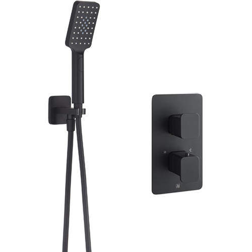 JTP Hix Thermostatic Shower Valve & Shower Kit (Matt Black).