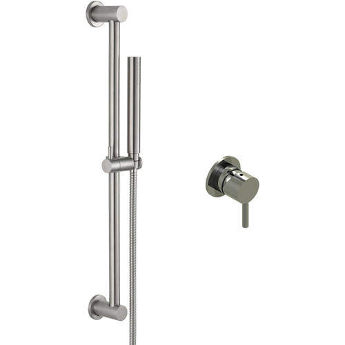 JTP Inox Concealed Shower Valve & Slide Rail Kit (Stainless Steel).