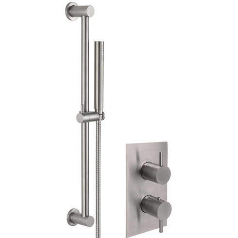 JTP Inox Thermostatic Shower Valve & Slide Rail Kit (Stainless Steel).