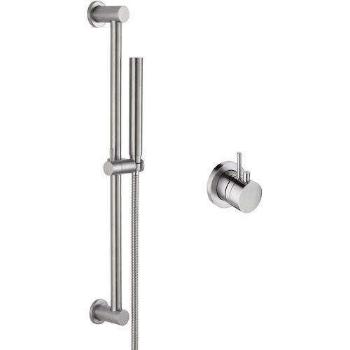 JTP Inox Thermostatic Shower Valve & Slide Rail Kit (Stainless Steel).