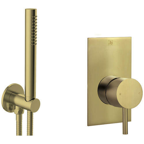 JTP Vos Manual Shower Valve With Shower Kit (Brushed Brass).