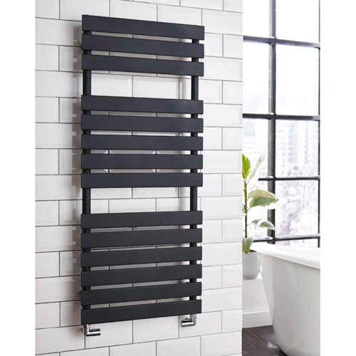 Kartell K-RAD Atlantic Heated Towel Rail 500W x 1185H mm (Matt Black).