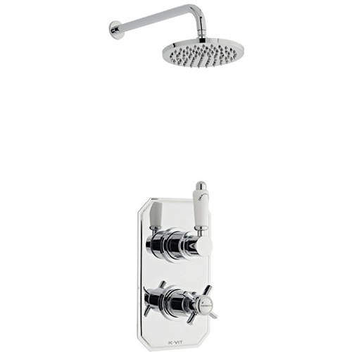 Kartell Klassique Shower Valve, Round Head & Wall Mounting Arm (Option 2).