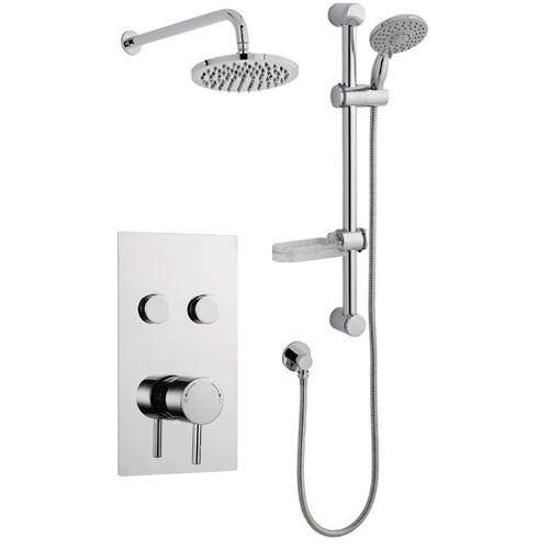 Kartell Plan Push Shower Valve, Slide Rail Kit With Head & Arm (Option 10).