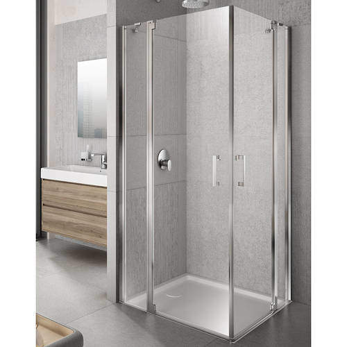 Lakes Italia Tempo Shower Enclosure With In-Line Panels (1100x1100).