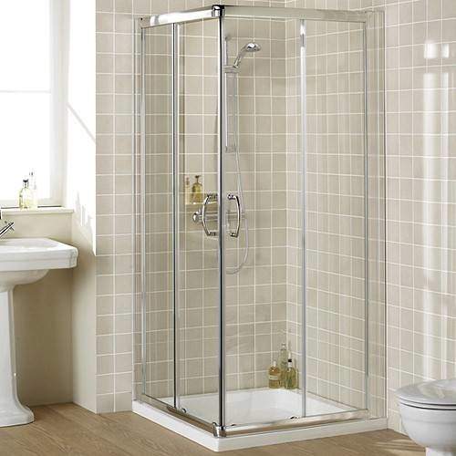 Lakes Classic 900mm Square Shower Enclosure & Tray (Silver).