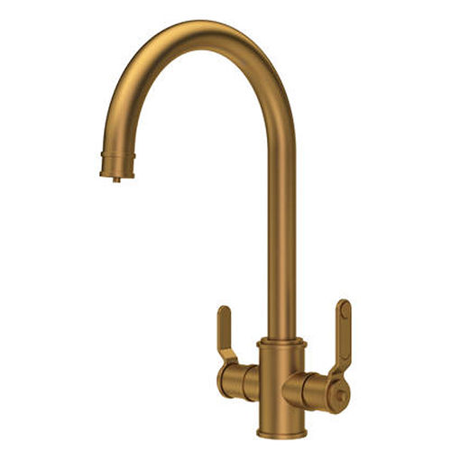 Perrin & Rowe Armstrong 3-in-1 Instant Hot Water Kitchen Tap (Aged Brass).