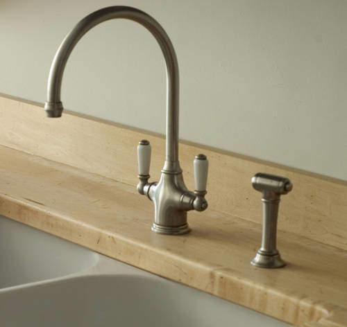 Perrin & Rowe Phoenician Kitchen Tap With Rinser (Pewter).