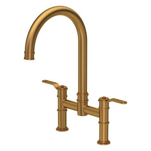 Perrin & Rowe Armstrong Kitchen Tap With Lever Handles (Aged Brass).