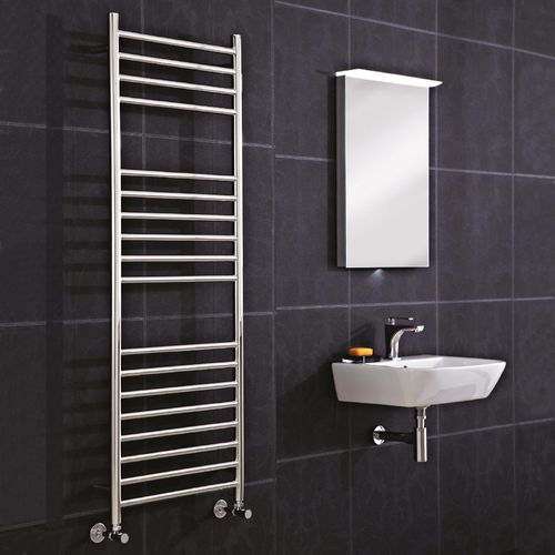 Phoenix Radiators Athena Towel Radiator (9 Rails, Stainless Steel). 600x600.