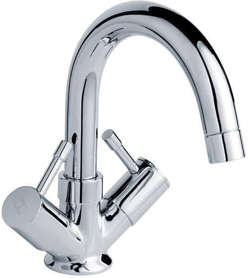 Crown Series 2 Economy Basin Mixer Tap With Swivel Spout (Chrome).
