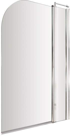 Nuie Bath Screens Curved Bath Screen With Fixed Panel (Chrome).