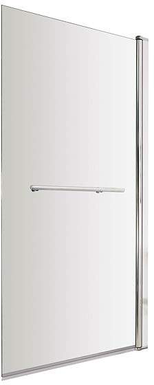 Nuie Bath Screens Square Bath Screen With Towel Rail (Chrome).