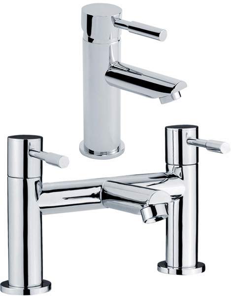 Crown Series 2 Bath Filler And Single Lever Basin Tap Set (Chrome).