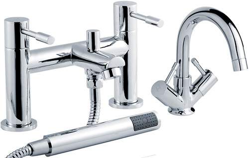 Crown Series 2 Economy Basin & Bath Shower Mixer Tap Set.