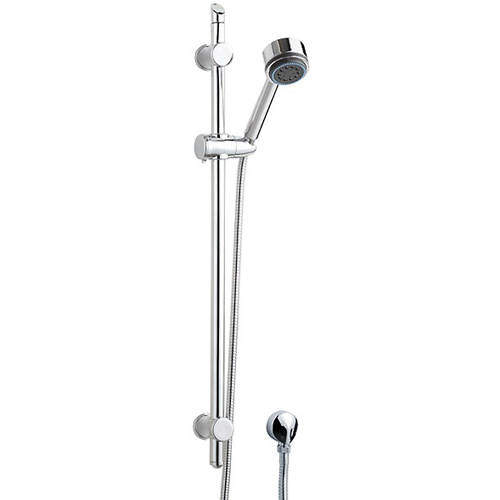 Nuie Showers Modern Slide Rail Kit With Shower Handset & Hose (Chrome).