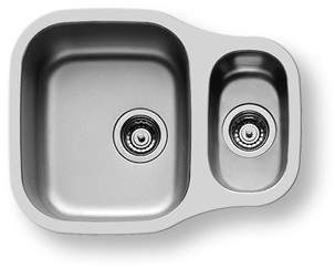 Pyramis Dione 1.5 Bowl Undermount Kitchen Sink & Waste. 590x460mm.