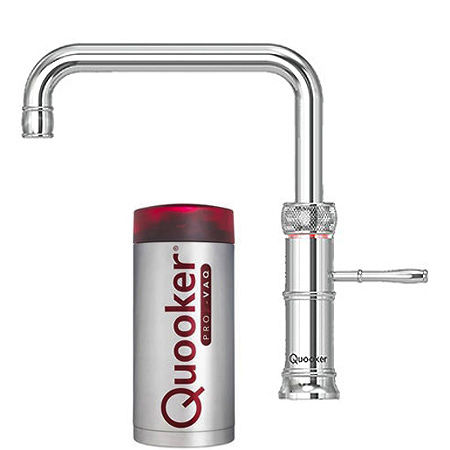 Quooker Classic Square Boiling Water Kitchen Tap. COMBI (Polished Chrome).