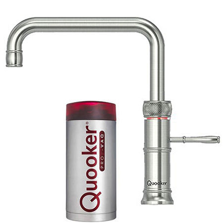 Quooker Classic Square Boiling Water Kitchen Tap. COMBI (Stainless Steel).