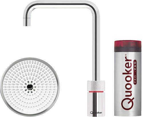 Quooker Nordic Square Boiling Water Tap & Drip Tray. PRO7 (P Chrome).