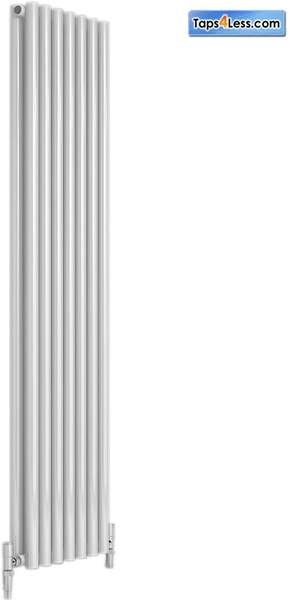 Reina Radiators Round Double Vertical Radiator (White). 295x1800mm.