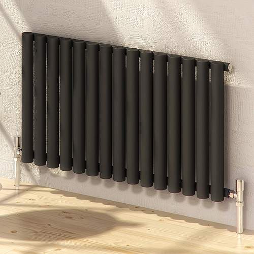 Reina Radiators Sena Horizontal Radiator (Black). 395x550mm.