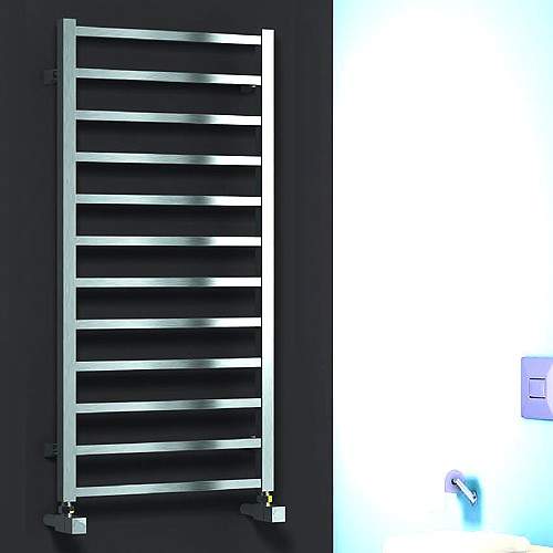 Reina Radiators Arden Towel Radiator (Polished Stainless Steel). 500x500.