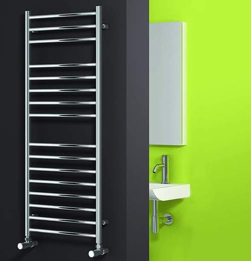 Reina Radiators Luna Flat Towel Radiator (Stainless Steel). 1200x350mm.