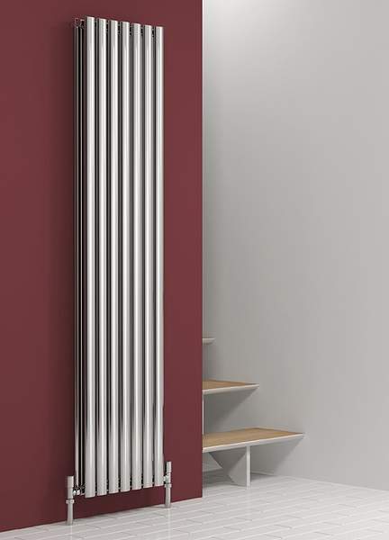 Reina Radiators Nerox Double Radiator (Polished Stainless Steel). 295x1800.