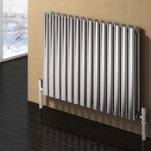 Reina Radiators Nerox Double Radiator (Brushed Stainless Steel). 1180x600.