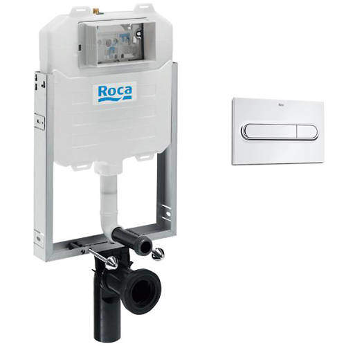 Roca Frames In-Wall  WC Compact Tank & PL1 Dual Flush Panel (Chrome).