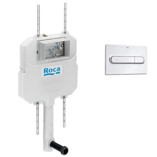 Roca Frames In-Wall Basic Compact Tank & PL1 Dual Flush Panel (Chrome).