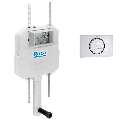 Roca Frames In-Wall Basic Compact Tank & PL4 Dual Flush Panel (Chrome).