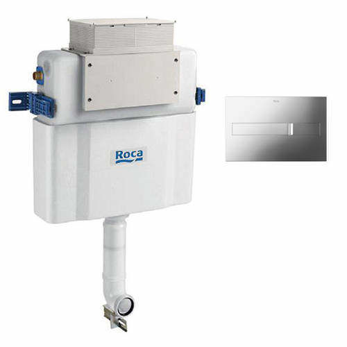 Roca Frames Low Height Concealed Cistern & PL2 Dual Flush Panel (Chrome).