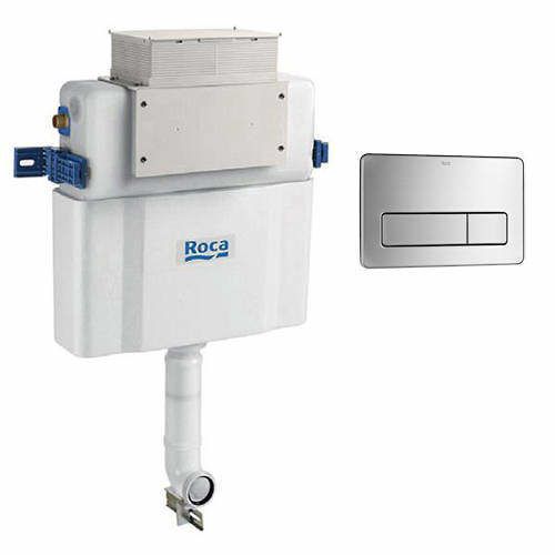 Roca Frames Low Height Con Cistern & PL3 Anti Vandal Panel (S Steel).