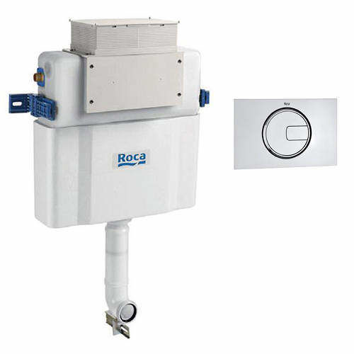 Roca Frames Low Height Concealed Cistern & PL4 Dual Flush Panel (Chrome).