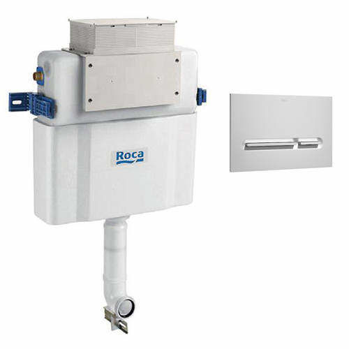 Roca Frames Low Height Concealed Cistern & PL5 Dual Flush Panel (Grey).