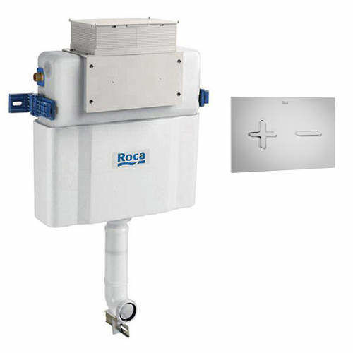 Roca Frames Low Height Concealed Cistern & PL6 Dual Flush Panel (Grey).
