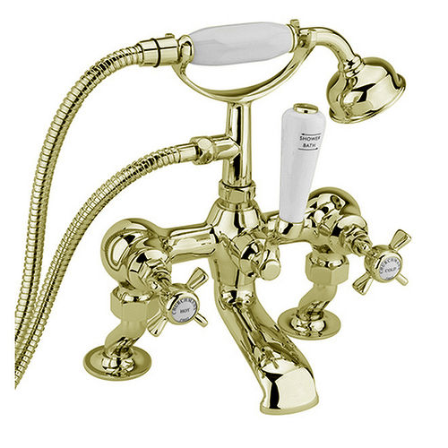 Sagittarius Churchmans Deluxe Bath Shower Mixer Tap With Kit (Gold).