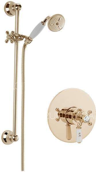 Sagittarius Kensington Concealed Shower Valve With Slide Rail Kit (Gold).