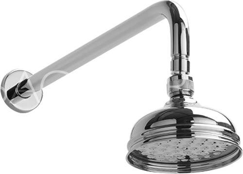 Sagittarius Chelsea Traditional Shower Head With Arm (130mm, Chrome).