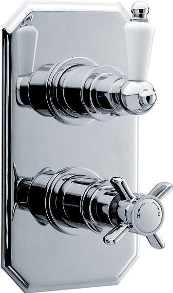 Nuie Beaumont Traditional Twin Concealed Thermostatic Shower Valve.