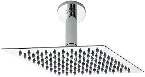 Component Ultra Thin Square Shower Head & Ceiling Arm. 200x200mm.