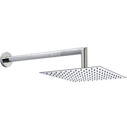 Hudson Reed Showers Square Shower Head With Arm 200x200mm.