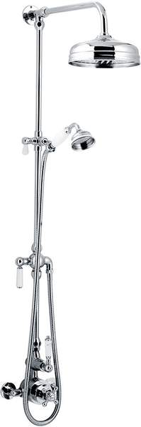 Nuie Traditional Twin Thermostatic Shower Valve & Rigid Riser Kit.