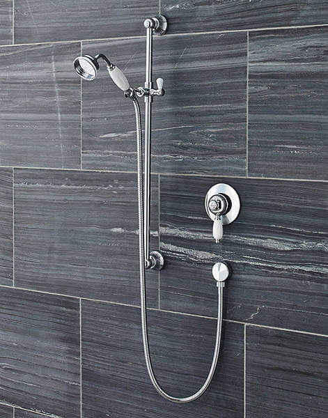 Nuie Showers Traditional Manual Concealed Shower Valve & Slide Rail Kit.