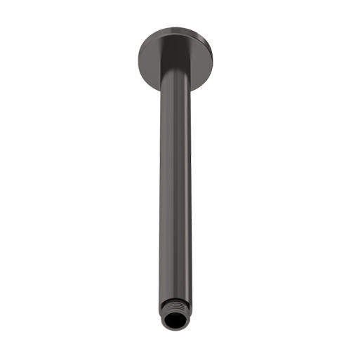 Nuie Showers Ceiling Mounted Round Shower Arm 380mm (Gun Metal).