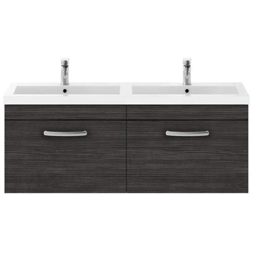 Nuie Furniture Wall Vanity Unit With 2 x Drawers & Double Basin (Hacienda).