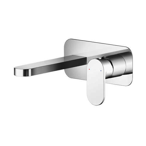 Nuie Binsey Wall Mounted Basin Mixer Tap With Blackplate (Chrome).